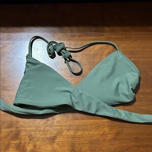 aerie Olive Green Wrap Bikini Top